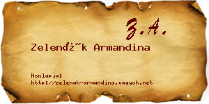 Zelenák Armandina névjegykártya